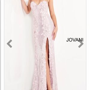 Jovani 06109 Ice Pink Sweetheart Neck Floral Prom Dress